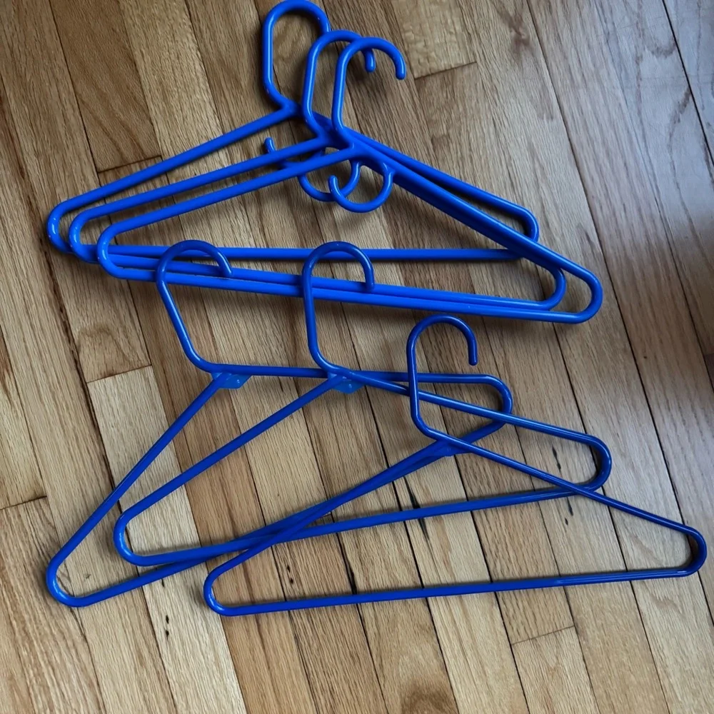 Set of Blue Plastic Hangers